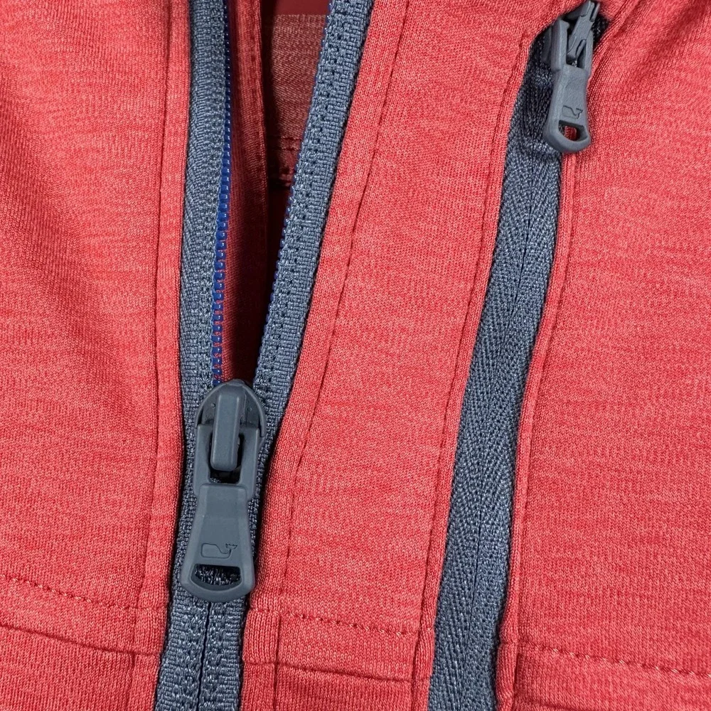 Vineyard Vines On-The-Go Shep Shirt Mens Large Red 1/4 Zip Nantucket Pullover